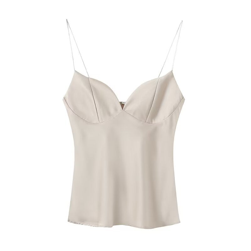 Top Corazón satinado